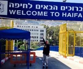 Jeanne at Haifa Port - Welcome