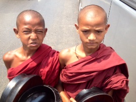 Begging Young Monks