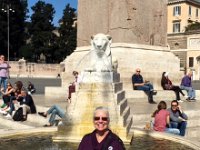 PiazzaPopoloLionFountain  Jeanne at Lion Fountain Piazza Popolo