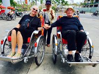 danangGJRickshaws  Da Nang - Gary and Jeanne in Rickshaws